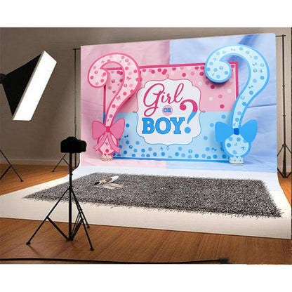 Banner pentru Petrecere, Model Girl or Boy, Tematica Gender Reveal, 150 x 100 cm, Albastru Roz