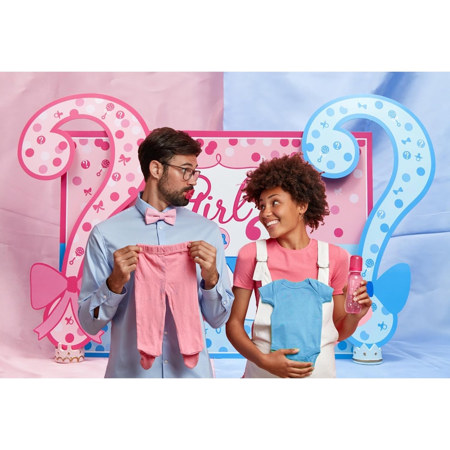 Banner pentru Petrecere, Model Girl or Boy, Tematica Gender Reveal, 150 x 100 cm, Albastru Roz