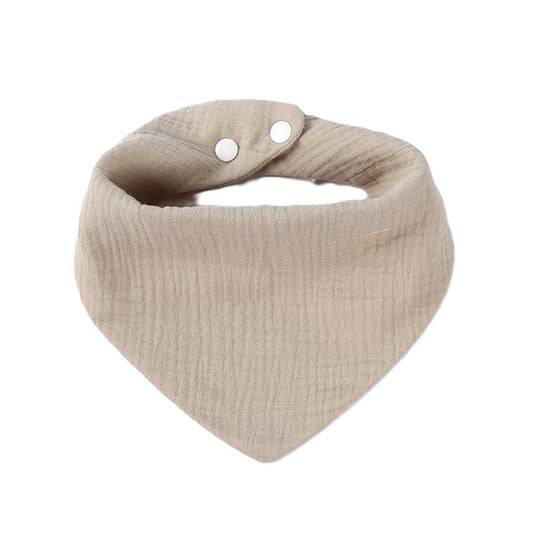 Baveta Triunghiulara, din Bumbac, pentru Copii 0-12 Luni, 33x32 cm, Rezistenta la Apa, Crem