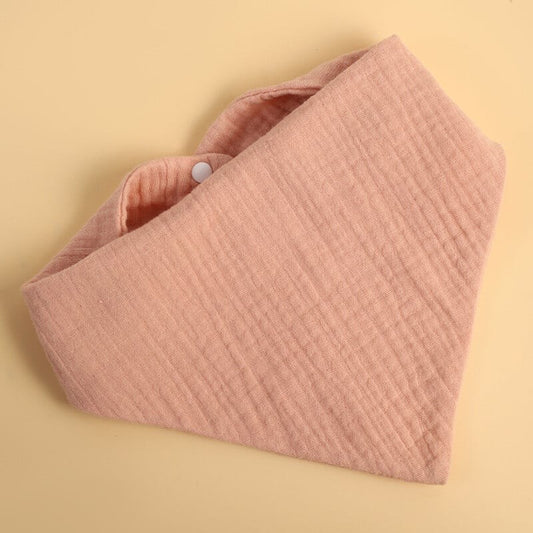 Baveta Triunghiulara, din Bumbac, pentru Copii 0-12 Luni, 33x32 cm, Rezistenta la Apa, Roz