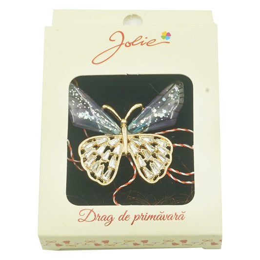 Brosa Multicolora Jolie model Fluture Cristale Mov