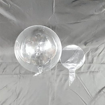 Buchet Decorativ, Trandafir in Balon cu Lumini Led, Diametru 35 cm, 2 x Baterii AA (neincluse), Albastru/Alb