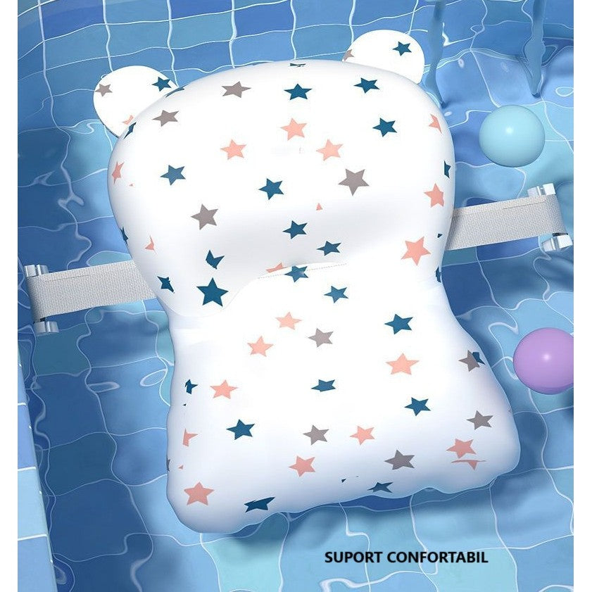 Cada de Baie, pentru Copii 0 luni - 6 Ani, cu Termometru, Pliabila, Perna Suport Inclusa, din Plastic, 81.5 x 49 x 21.5 cm, Mov