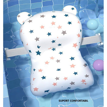 Cada de Baie, pentru Copii 0 luni - 6 Ani, cu Termometru, Pliabila, Perna Suport Inclusa, din Plastic, 81.5 x 49 x 21.5 cm, Mov