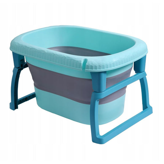 Cada Pliabila pentru Baie, din PP+TPE, pentru Copii 0-6 Ani, cu Picioare, Suport de Sezut, Scurgere Etans, 80 x 52 x 42 cm, Albastru