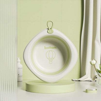 Cada Pliabila pentru Baie pentru Copii, Cadita pentru Bebelusi, Model Romb cu Balon, Verde, 31.5x31.5x3.5 cm, 3L