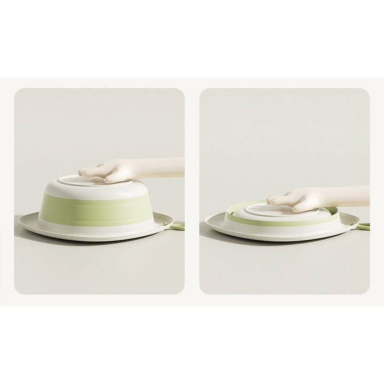 Cada Pliabila pentru Baie pentru Copii, Cadita pentru Bebelusi, Model Romb cu Balon, Verde, 31.5x31.5x3.5 cm, 3L