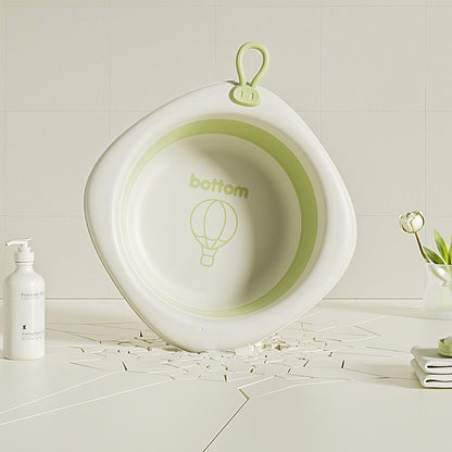 Cada Pliabila pentru Baie pentru Copii, Cadita pentru Bebelusi, Model Romb cu Balon, Verde, 31.5x31.5x3.5 cm, 3L