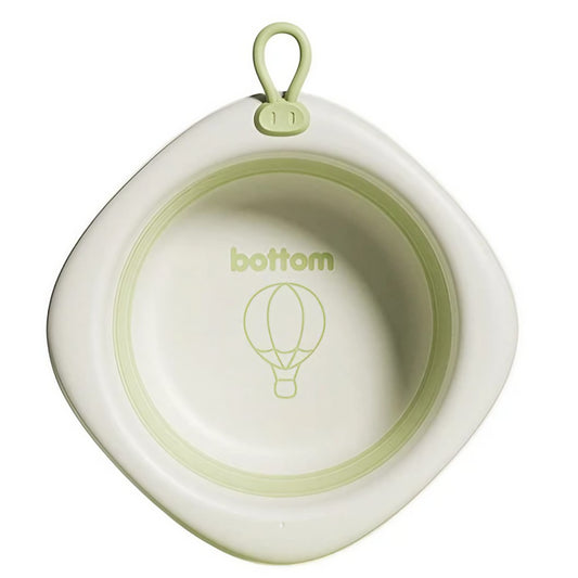 Cada Pliabila pentru Baie pentru Copii, Cadita pentru Bebelusi, Model Romb cu Balon, Verde, 31.5x31.5x3.5 cm, 3L