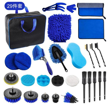 Set 29 Accesorii pentru Curatare Auto, Interior si Exterior, Albastru