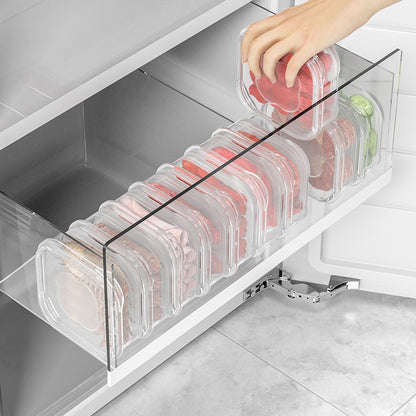 Caserola Alimentara, Cutie pentru Pastrare a Alimentelor, Cutie Depozitare pentru Frigider, Sigilata Dreptunghiulara, din Plastic, 12 x 12 x 4.5 cm, 350ml, Transparent