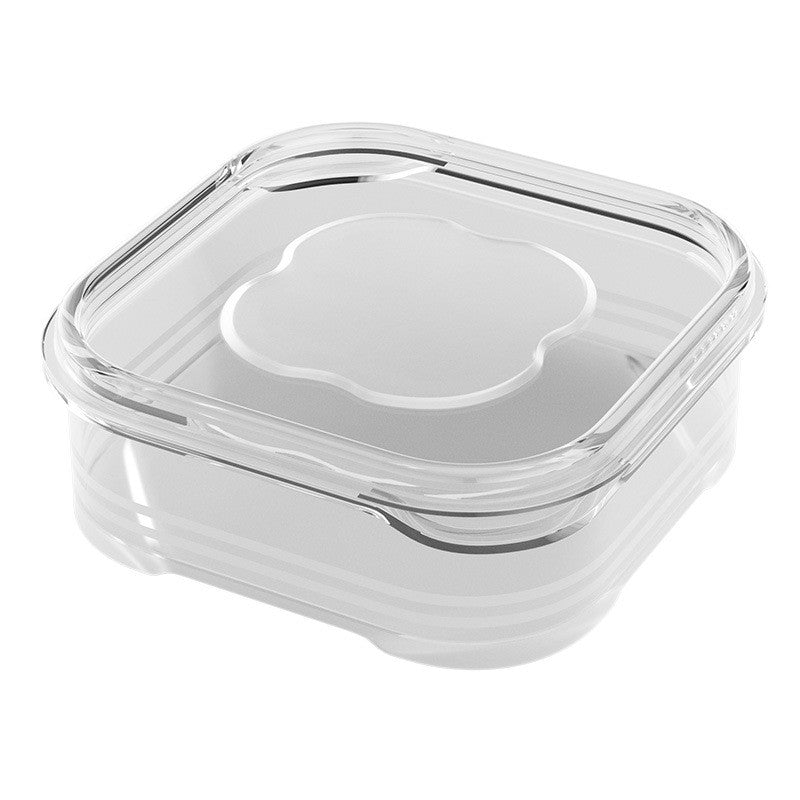 Caserola Alimentara, Cutie pentru Pastrare a Alimentelor, Cutie Depozitare pentru Frigider, Sigilata Dreptunghiulara, din Plastic, 12 x 12 x 4.5 cm, 350ml, Transparent