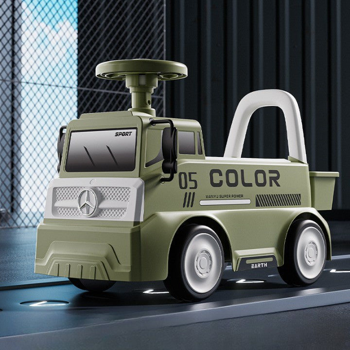 Mașinuță pentru copii, 3 ani, Model Camion, Sport, Claxon, Cutie Depozitare, 62x26x40 cm, Verde