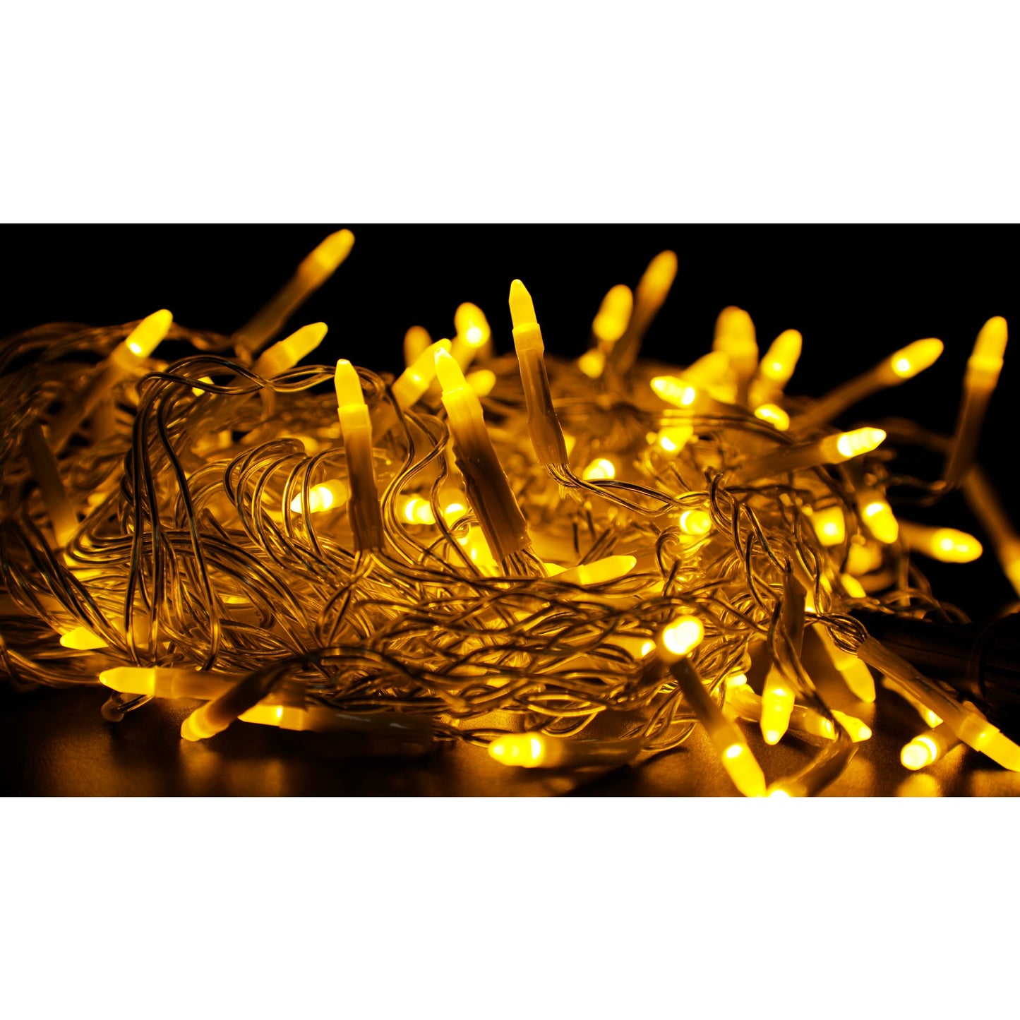 Componenta Instalatie de Craciun® Tip Franjuri, 8 jocuri de lumini, Sectiune 5 m, 143 LED-uri, Interconectabila, Fir Transparent, Alb Cald