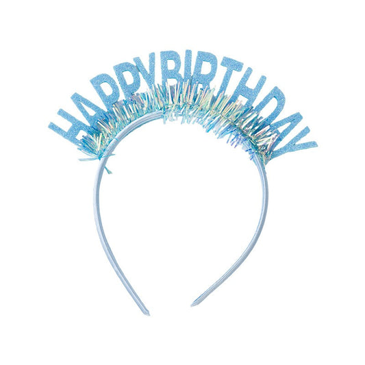 Coronita Decorativa pentru Petreceri, Tema Aniversare, Model Happy Birthday, Marime Universala, Albastru