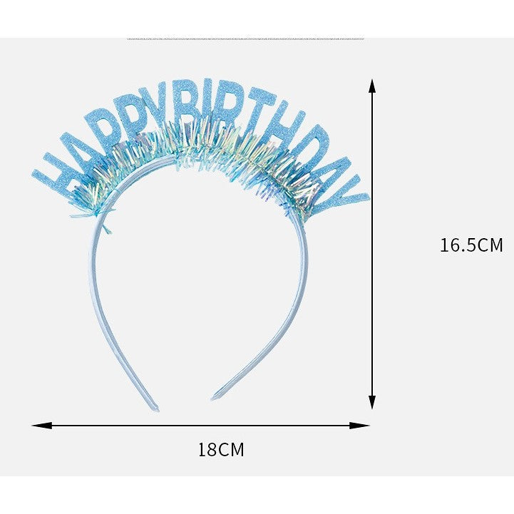Coronita Decorativa pentru Petreceri, Tema Aniversare, Model Happy Birthday, Marime Universala, Albastru