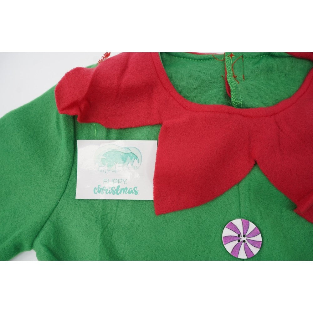 Costum Spiridus, Baieti, 1-3 ani, Verde, Poliester