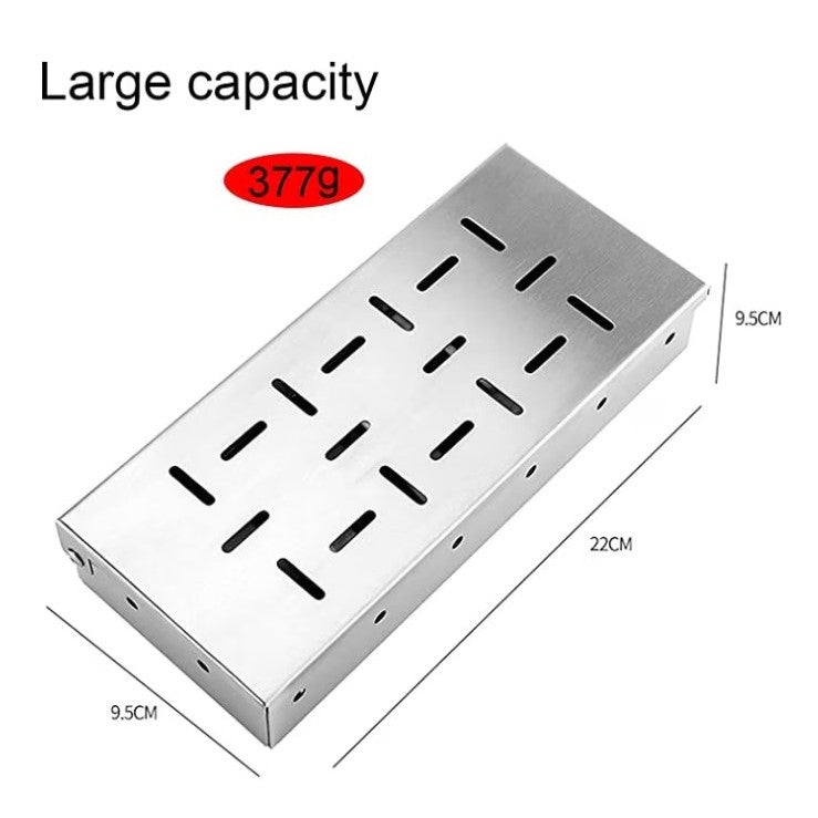 Cutie de afumator pentru gratar, Inox, 9.6x4.4x22.2 cm, Argintiu