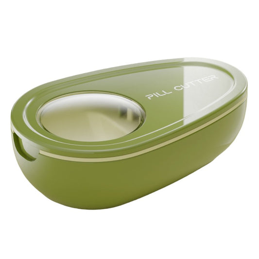 Cutie Taiat Pastile si Depozitare Medicamente, Verde, 8x5x2.65 cm, Compacta si Portabila, Ideala Pentru Calatorii