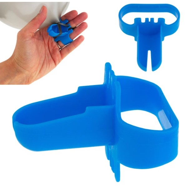 Dispozitiv de Legat Baloane, din Plastic, pentru Mana, 6.5 x 5.5 cm, Albastru