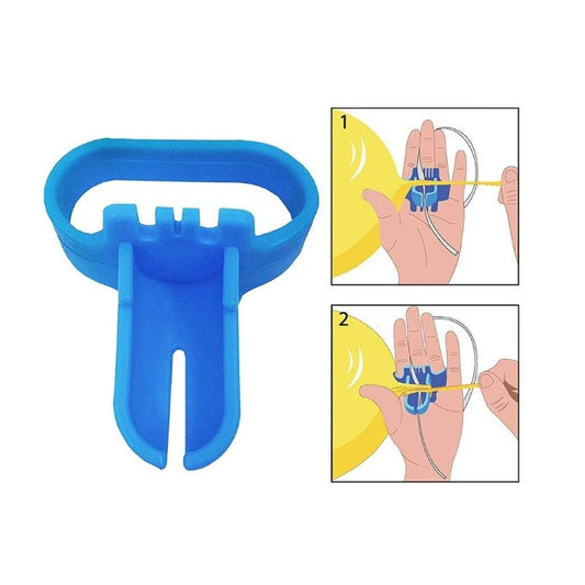 Dispozitiv de Legat Baloane, din Plastic, pentru Mana, 6.5 x 5.5 cm, Albastru