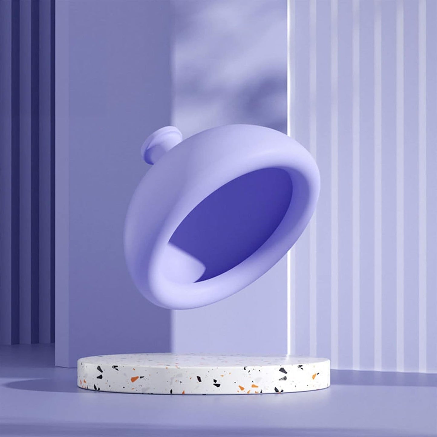 Dispozitiv Terapeutic Sputa, Cupa pentru Terapie Toracica, Dispozitiv de Eructare, pentru Adulti si Copii, 10 x 6.5 cm, din Silicon, Mov