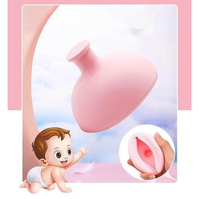 Dispozitiv Terapeutic Sputa, Cupa pentru Terapie Toracica, Dispozitiv de Eructare, pentru Sugari si Copii, 7.5 x 6 cm, din Silicon, Roz