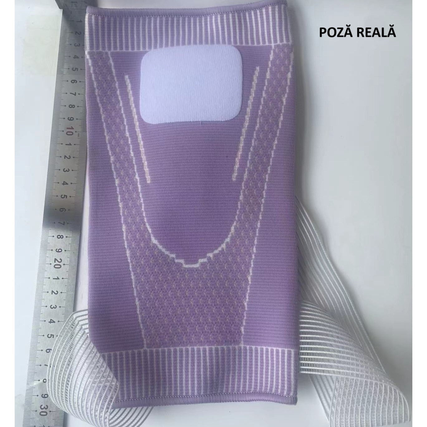 Orteza Elastica pentru Genunchi, Ajustabila cu Bretele Elastice, Banda pentru Compresie, Material Respirabil, Marime S, Culoare Roz