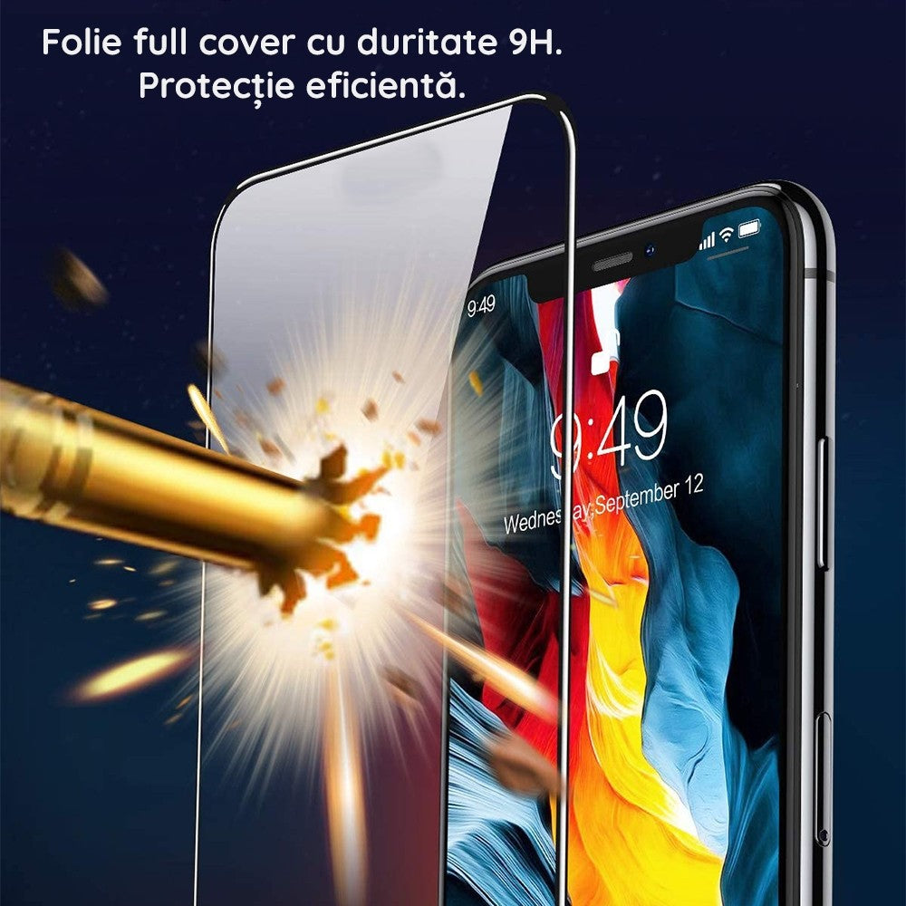 Folie Sticla pentru Samsung A34 5G, Transparenta HD, 9H, 111D, Margini negre