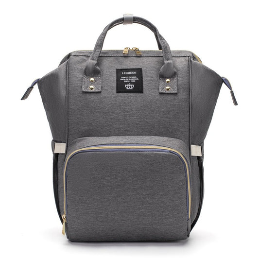 Rucsac Multifunctional pentru Mamici, din Panza Oxford, Compartimentare Multipla, Impermeabil, 43 x 18 x 26 cm, Gri Inchis