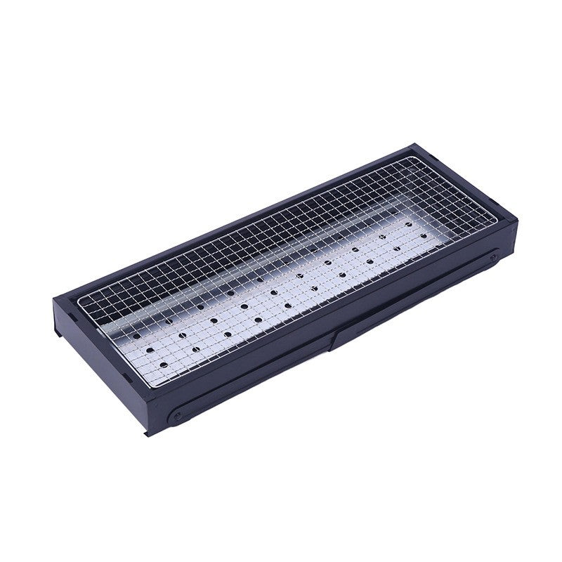 Gratar Portabil, Confectionat din Metal, pentru Picnic, Gradina, Terasa, Camping, Dimensiuni Reduse, 60x22x23 cm, Negru