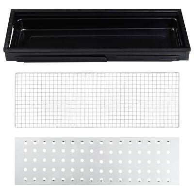 Gratar Portabil, Confectionat din Metal, pentru Picnic, Gradina, Terasa, Camping, Dimensiuni Reduse, 60x22x23 cm, Negru