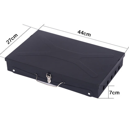Gratar Portabil, Pliabil, Tip Servieta, cu Accesorii pentru Gatit Incluse, Confectionat din Metal, 46x43x26 cm, Negru
