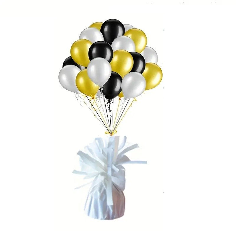 Greutate pentru Baloane cu Heliu, din Folie cu Franjuri, 170g, 13 x 5 x 3 cm, Alb