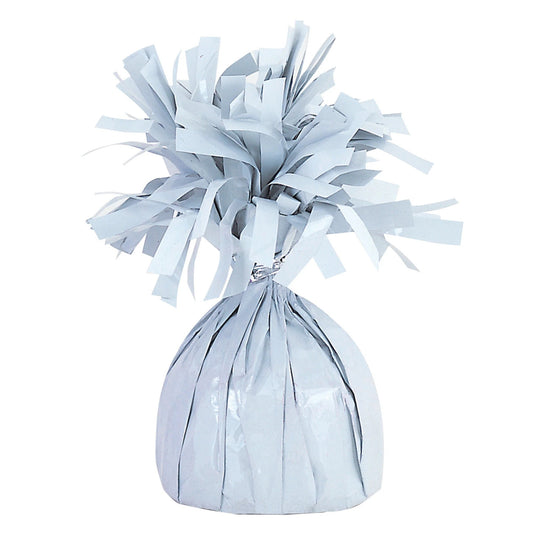 Greutate pentru Baloane cu Heliu, din Folie cu Franjuri, 170g, 13 x 5 x 3 cm, Alb