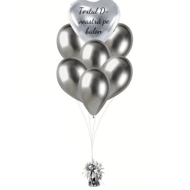 Greutate pentru Baloane cu Heliu, din Folie cu Franjuri, 170g, 13 x 5 x 3 cm, Argintiu