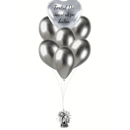 Greutate pentru Baloane cu Heliu, din Folie cu Franjuri, 170g, 13 x 5 x 3 cm, Argintiu