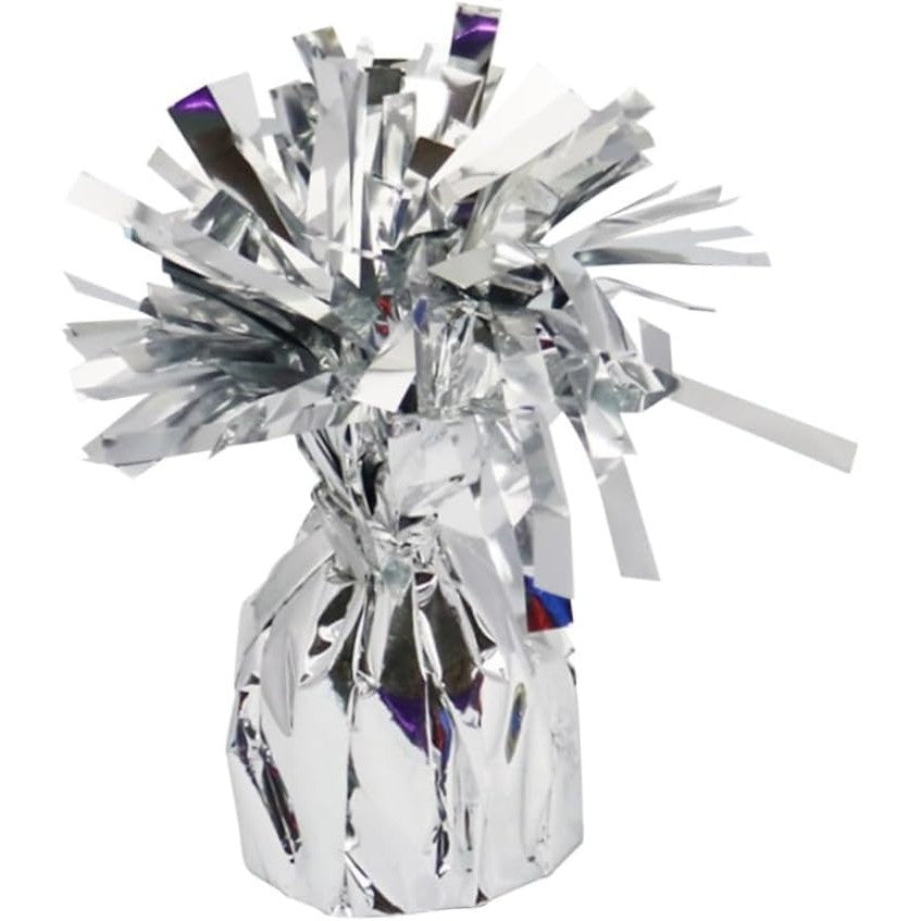 Greutate pentru Baloane cu Heliu, din Folie cu Franjuri, 170g, 13 x 5 x 3 cm, Argintiu