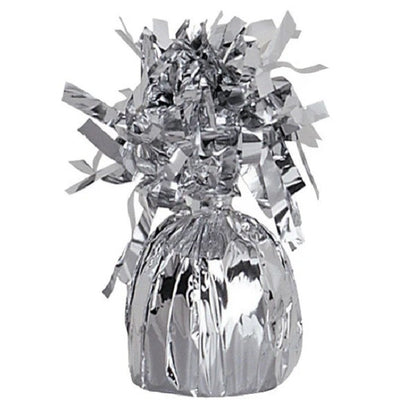 Greutate pentru Baloane cu Heliu, din Folie cu Franjuri, 170g, 13 x 5 x 3 cm, Argintiu