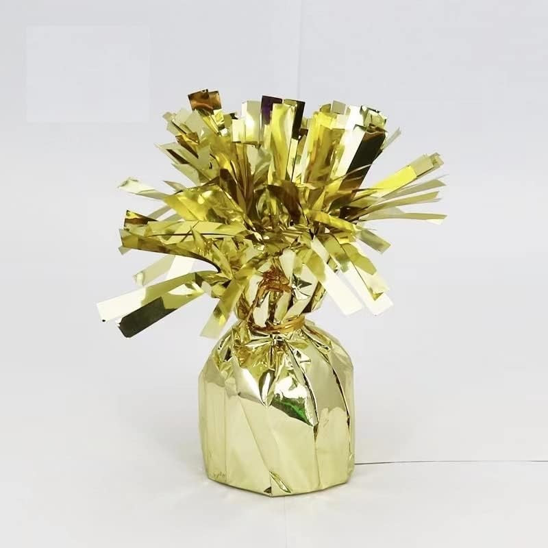 Greutate pentru Baloane cu Heliu, din Folie cu Franjuri, 170g, 13 x 5 x 3 cm, Auriu