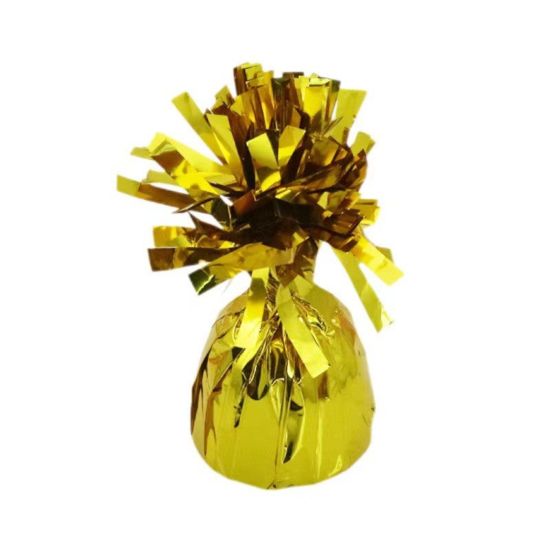 Greutate pentru Baloane cu Heliu, din Folie cu Franjuri, 170g, 13 x 5 x 3 cm, Auriu