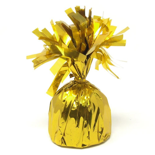 Greutate pentru Baloane cu Heliu, din Folie cu Franjuri, 170g, 13 x 5 x 3 cm, Auriu