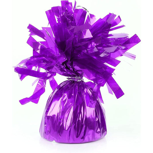 Greutate pentru Baloane cu Heliu, din Folie cu Franjuri, 170g, 13 x 5 x 3 cm, Mov