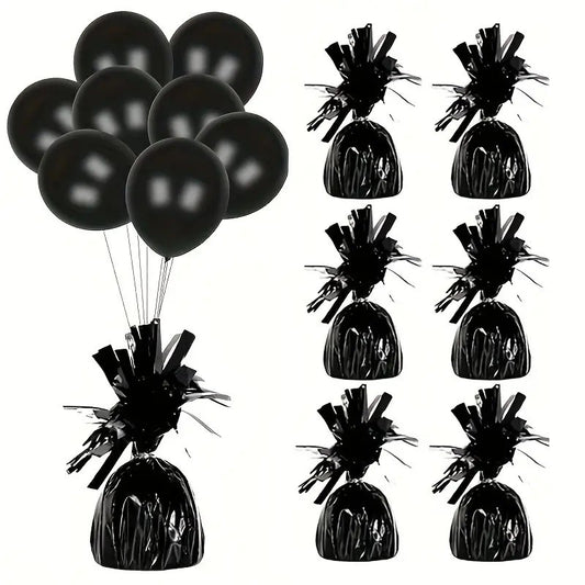 Greutate pentru Baloane cu Heliu, din Folie cu Franjuri, 170g, 13 x 5 x 3 cm, Negru