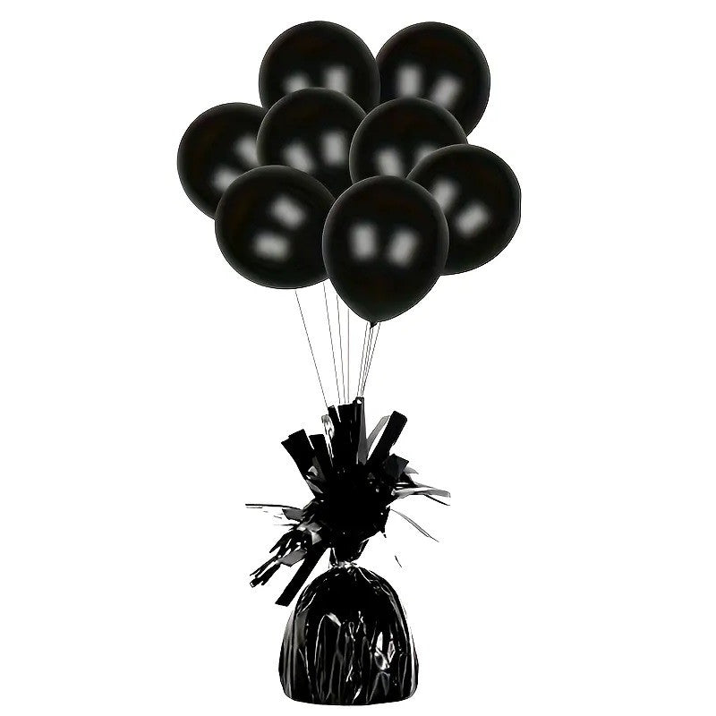 Greutate pentru Baloane cu Heliu, din Folie cu Franjuri, 170g, 13 x 5 x 3 cm, Negru