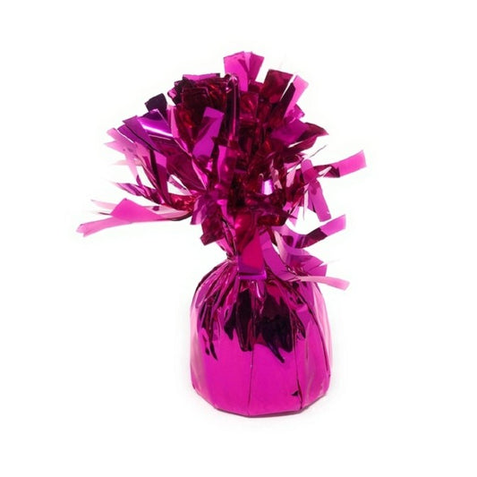 Greutate pentru Baloane cu Heliu, din Folie cu Franjuri, 170g, 13 x 5 x 3 cm, Roz