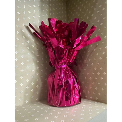 Greutate pentru Baloane cu Heliu, din Folie cu Franjuri, 170g, 13 x 5 x 3 cm, Roz