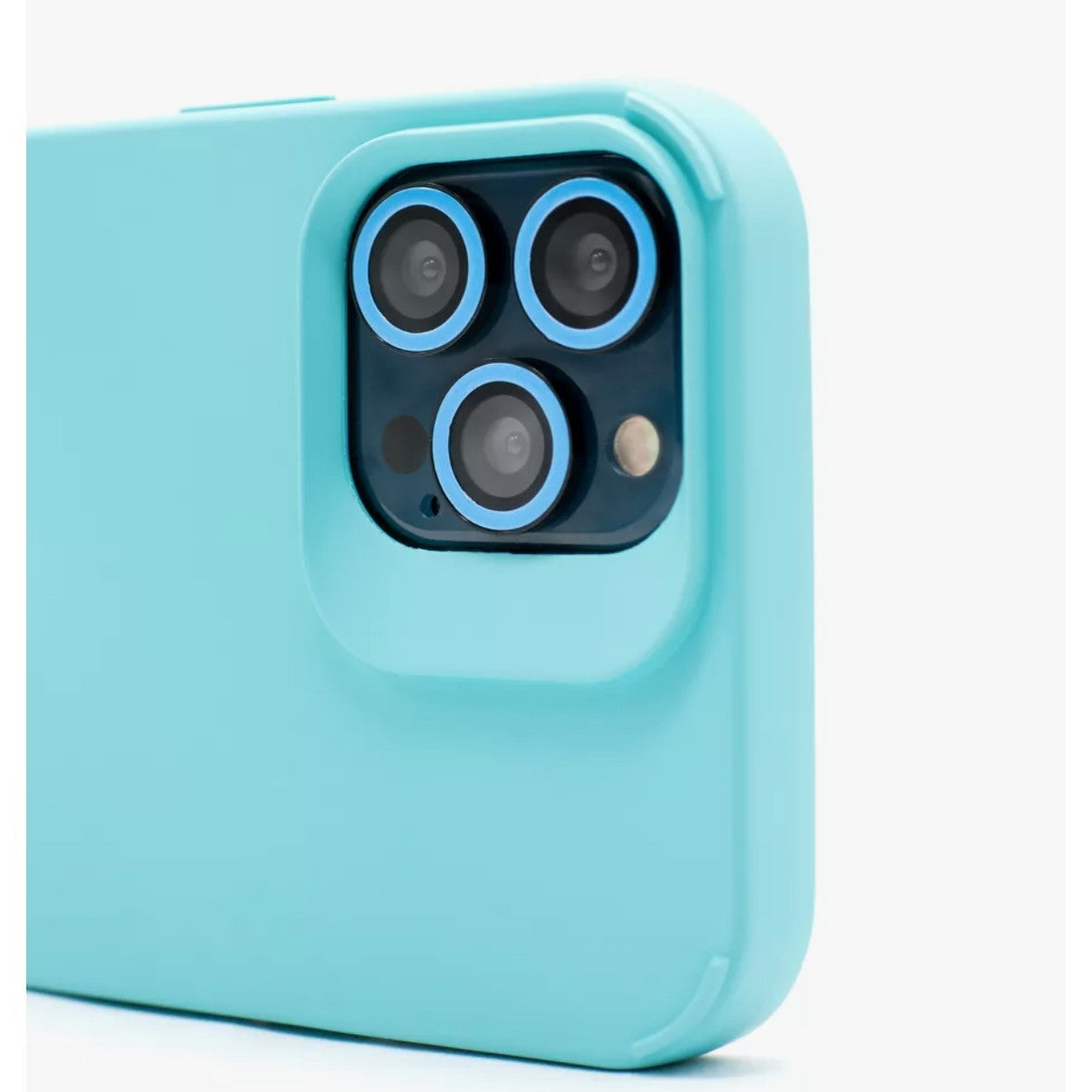 Husa Apple iPhone 15 Pro, din Silicon Lichid, Interior din Microfibra, Lentile Fosforescente de Protectie Camera, Anti Amprenta, Rezistenta la Socuri, Bleu