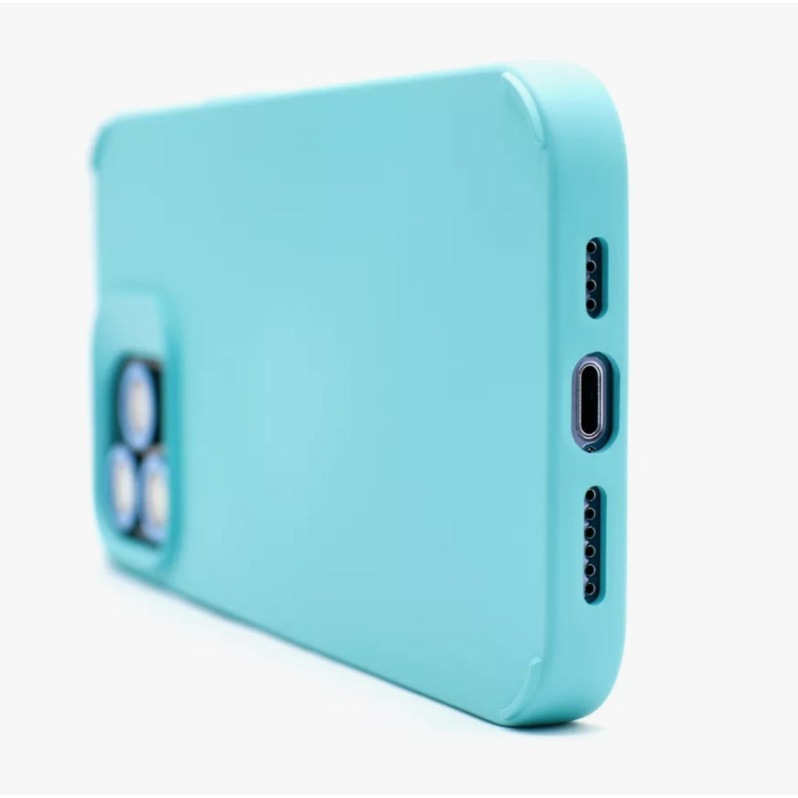 Husa Apple iPhone 15 Pro, din Silicon Lichid, Interior din Microfibra, Lentile Fosforescente de Protectie Camera, Anti Amprenta, Rezistenta la Socuri, Bleu