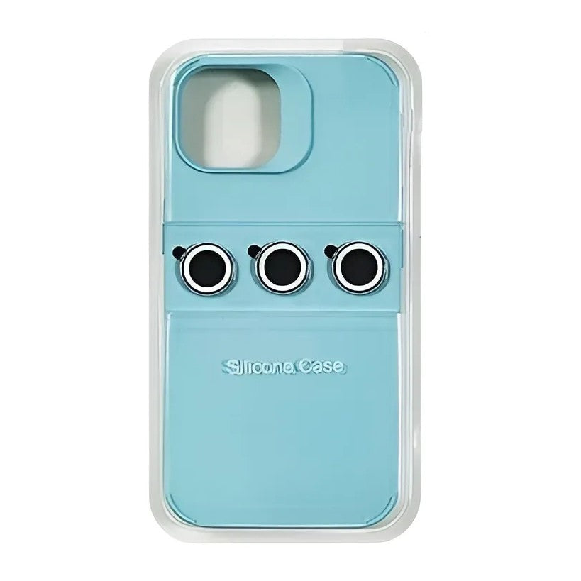 Husa Apple iPhone 15 Pro, din Silicon Lichid, Interior din Microfibra, Lentile Fosforescente de Protectie Camera, Anti Amprenta, Rezistenta la Socuri, Bleu
